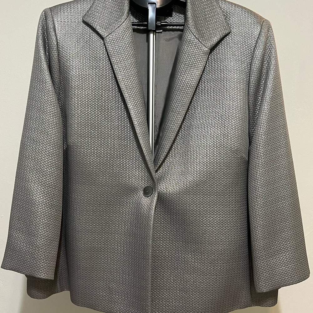 Jones New York Textured metallic Gray Blazer
